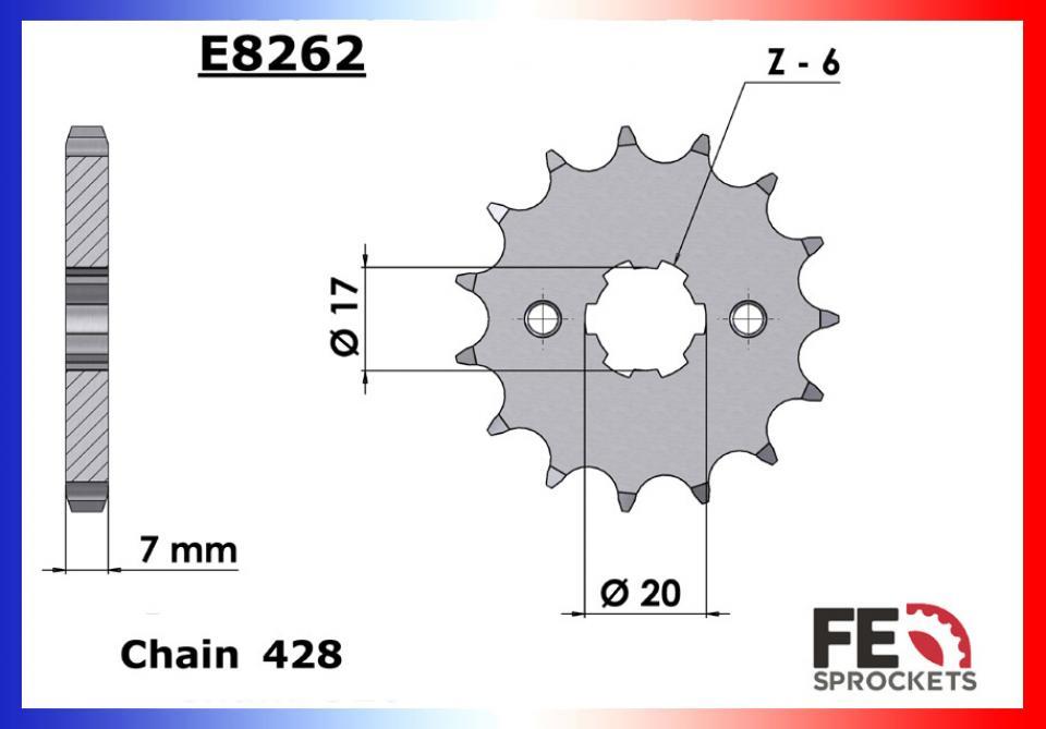 Kit chaîne FE pour moto Derbi Senda 125 R 2003-07 691252.042 17x54 428 138