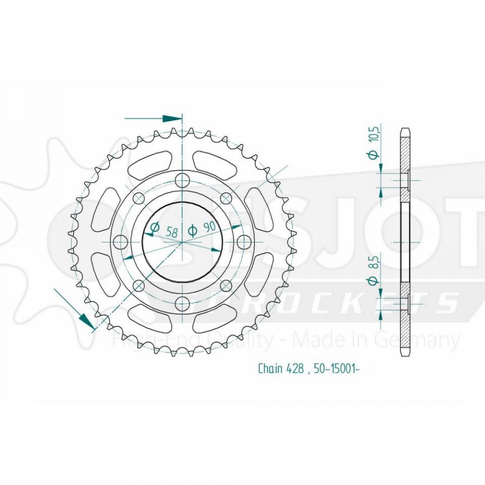 Kit chaîne Regina pour moto Daelim 100 Altino 1999 à 2003 14x40 P428 Al58mm Neuf