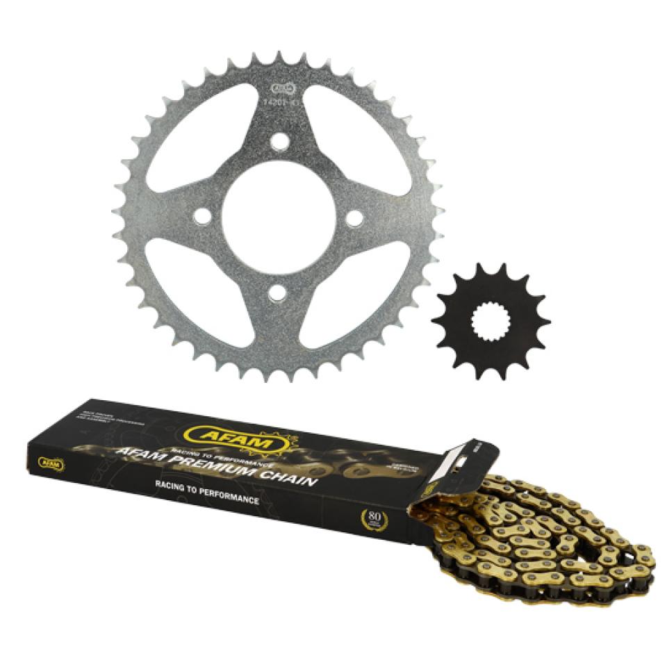Kit chaîne Afam pour Moto Suzuki 125 GN 1982 à 1996 Neuf
