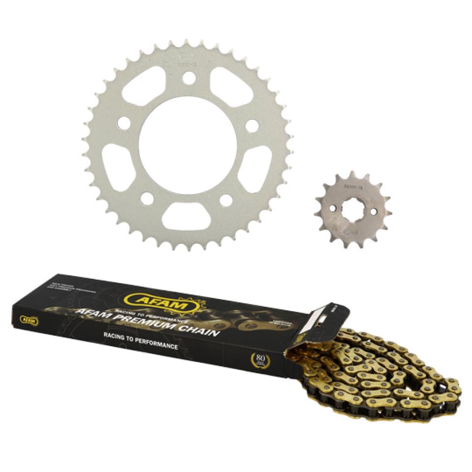 Kit chaîne Afam pour Moto Kymco 125 Quannon 2007 à 2013 Neuf