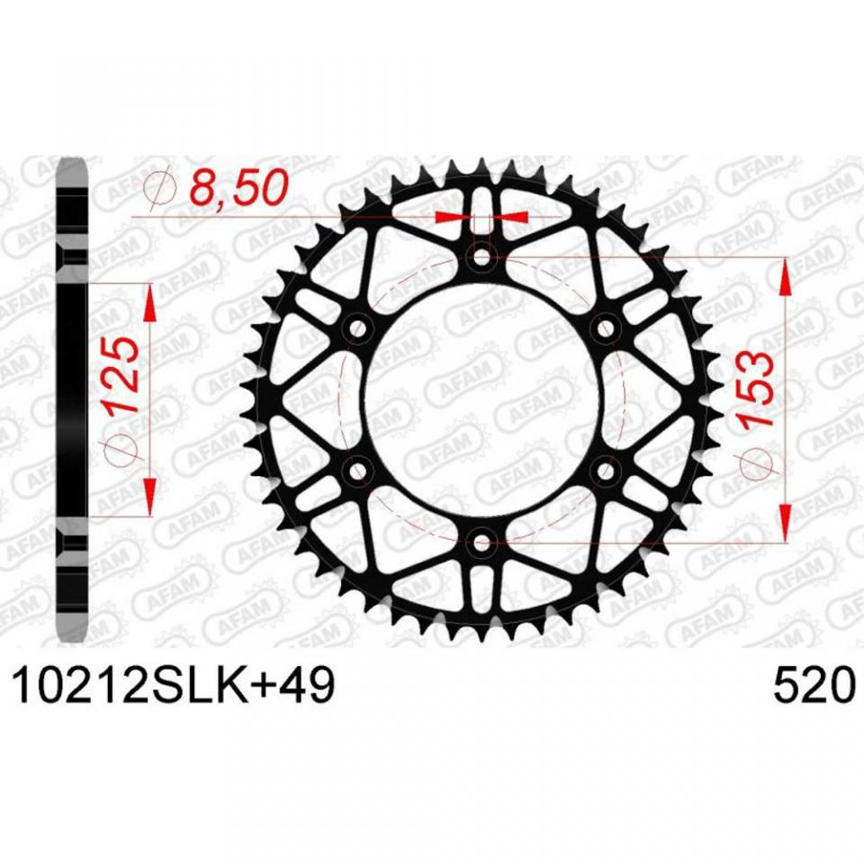 Kit chaîne Afam pour moto Honda 250 CRF-RX Après 2019 13x49 Pas 520 Al125mm Neuf