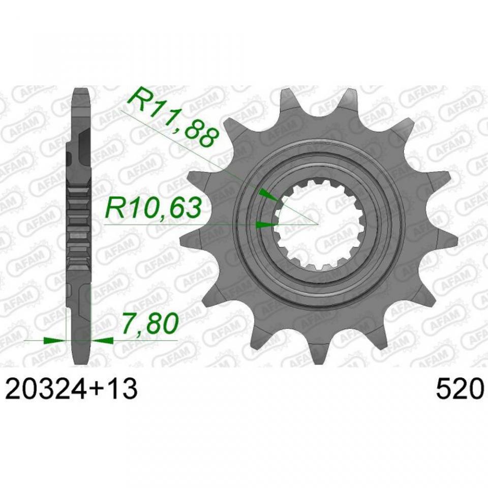 Kit chaîne Afam pour moto Honda 250 CRF-RX Après 2019 13x49 Pas 520 Al125mm Neuf