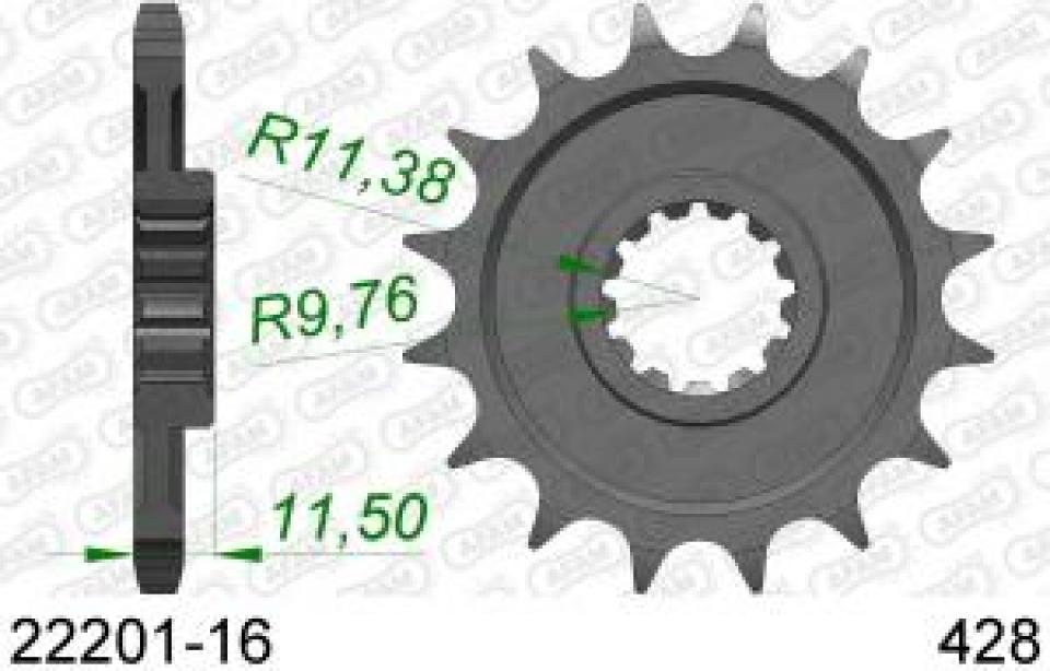Kit chaîne Afam pour moto Suzuki 125 DR SE 1994 à 2000 16X53 pas 428 Neuf