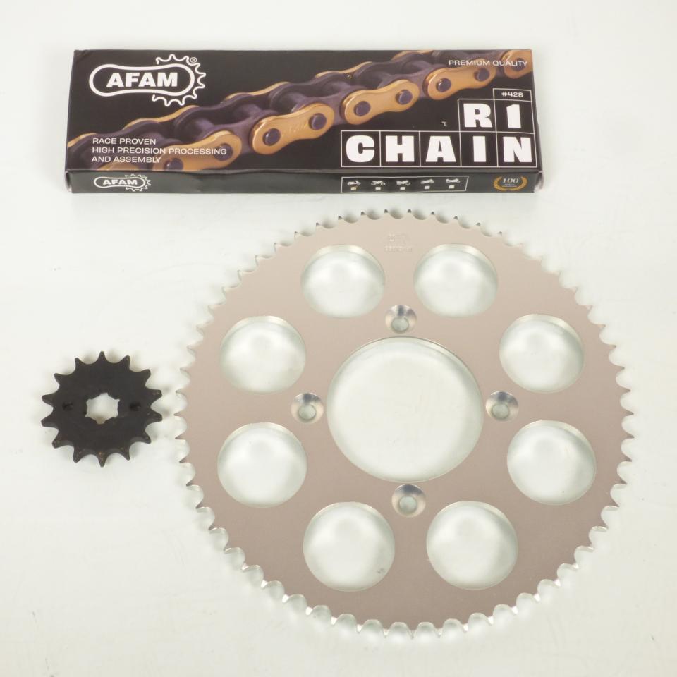 Kit chaîne Afam pour moto Scorpa 125 TY-S F Trials 2006 à 2008 14x57 Pas 428