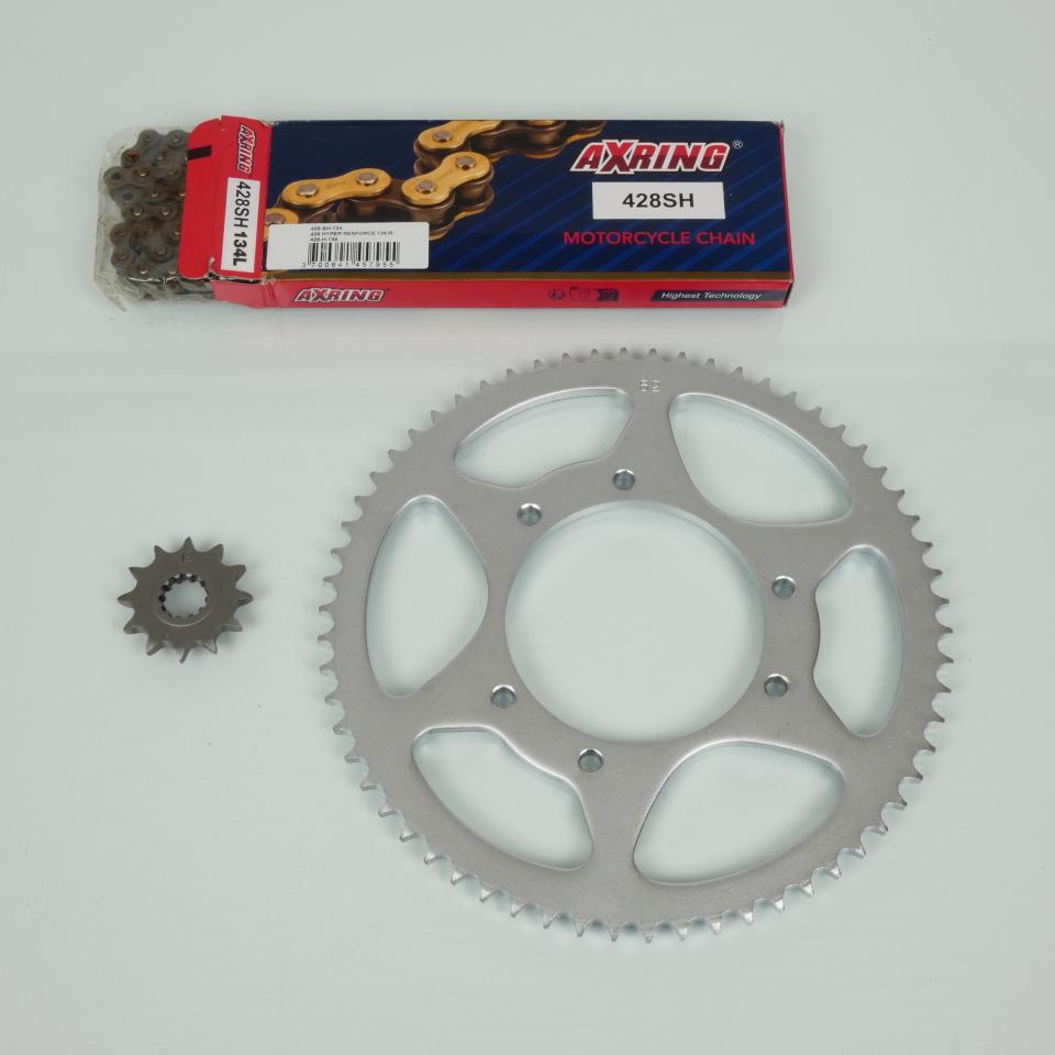 Kit chaîne Axring pour moto HM 50 CRM Derapage 2001 à 2010 12x62 Pas 428 Neuf