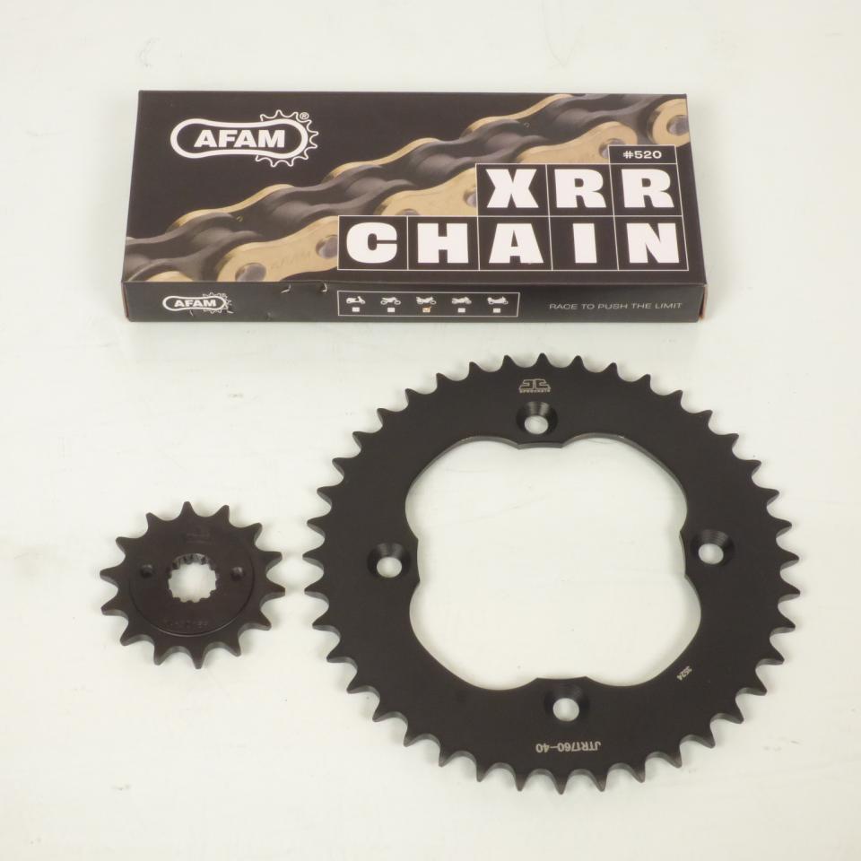 Kit chaîne Afam 14x40 Pas 520 pour quad Suzuki 400 LT-Z de 2009 à 2010 Neuf