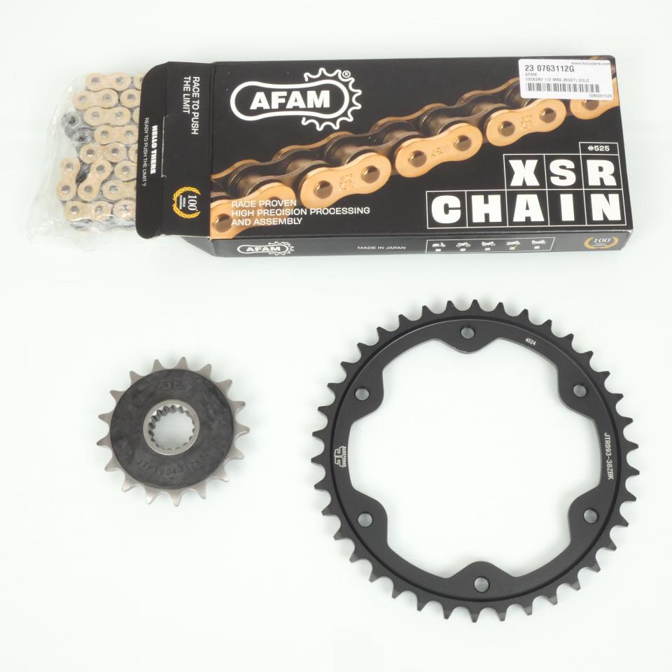 Kit chaîne Afam pour moto KTM 1290 Super Duke GT 2016 à 2024 17x38 Pas 525 Neuf