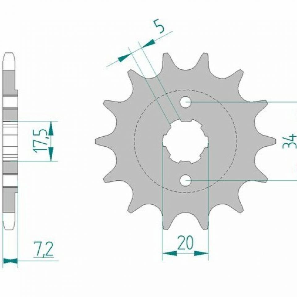 Kit chaîne Afam pour quad Sym 250 Quad Lander 2006 à 2010 15x38 Pas 520 Al 50mm