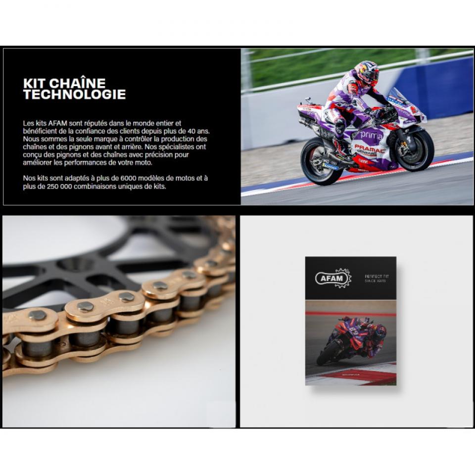 Kit chaîne Afam pour Moto Ducati 848 Streetfighter 2012 à 2015 Neuf