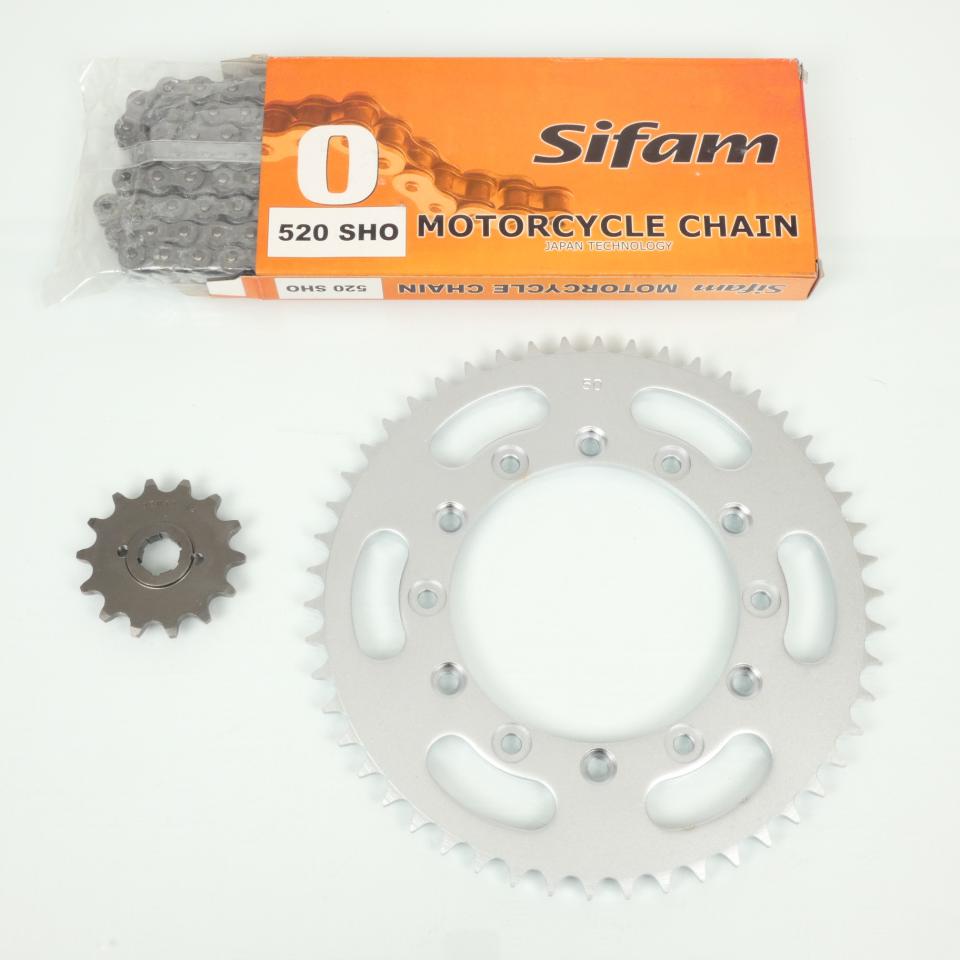 Kit chaîne Sifam pour moto Honda 350 XLR 1985 à 1987 14X50 Pas 520 Al 130mm Neuf