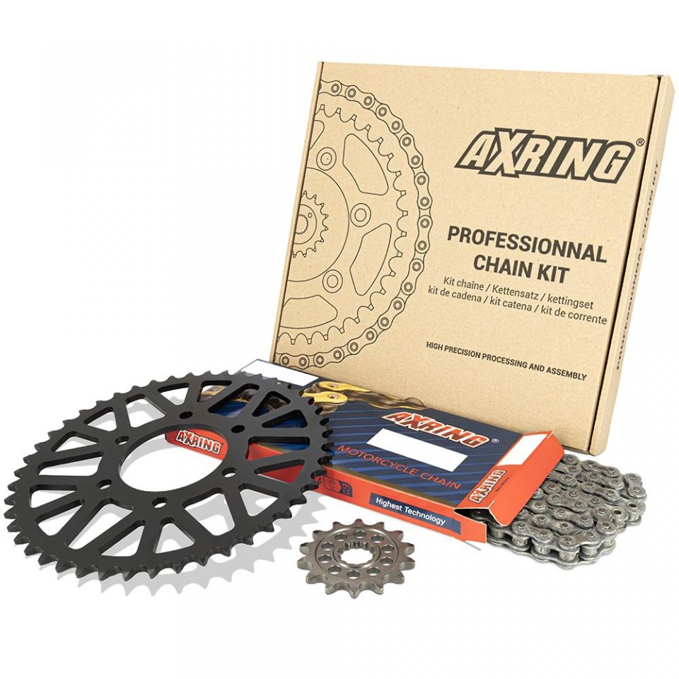 Kit chaîne Axring pour Moto Gas gas 125 Ec Racing Enduro 2T 2015 à 2016 Neuf