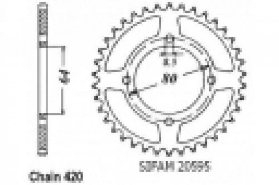 Kit chaîne pour Moto Yamaha 80 PW 1983 à 2010 15X32 Neuf