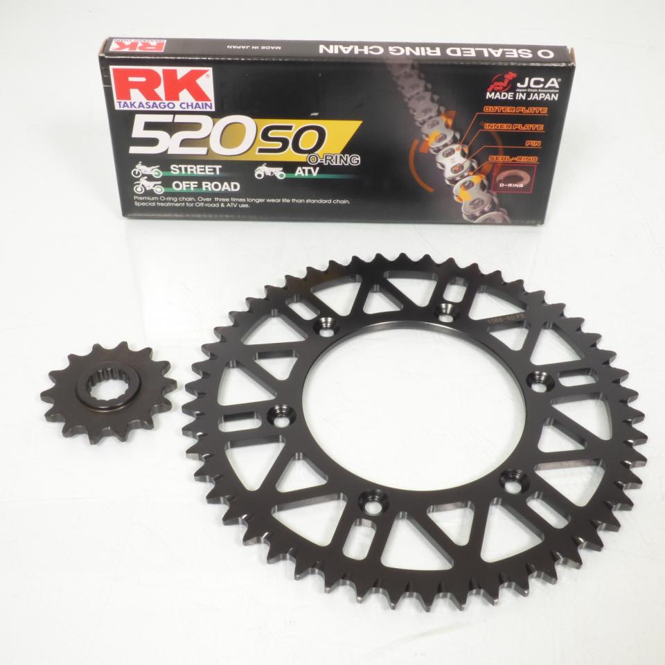 Kit chaîne France Equipement pour Moto KTM 450 EXC Racing 4 Tps 2002 à 2008 14X50 Neuf