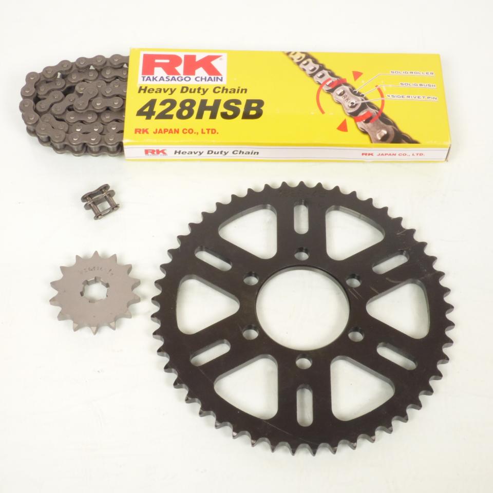 Kit chaîne FE pour moto Yamaha 125 DTMX 1976 à 1982 14x49 Pas 428 Al 62mm Neuf