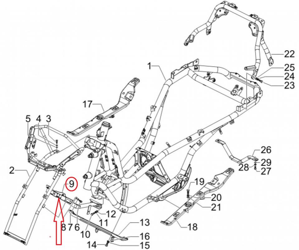 Support inférieur d'araignée pour scooter Gilera 500 Fuoco Euro 3 6227795 Neuf