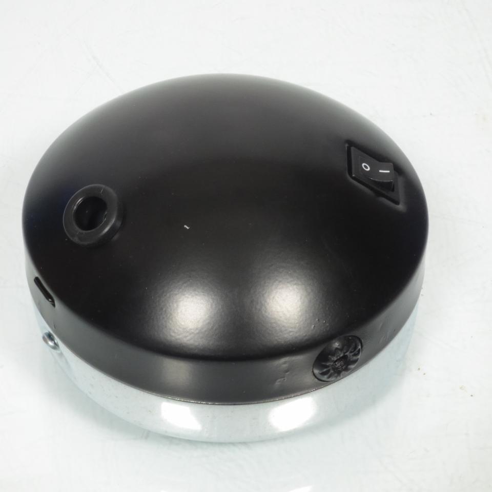 Phare avant rond noir Guia Ø140 pour mobylette MBK 51 avec casquette + interrupteur