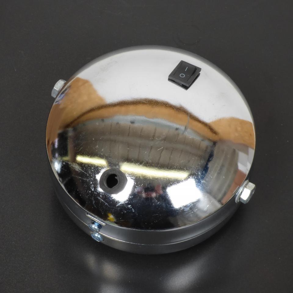Optique avant rond chromé pour mobylette Peugeot 103 Ø 140mm Neuf