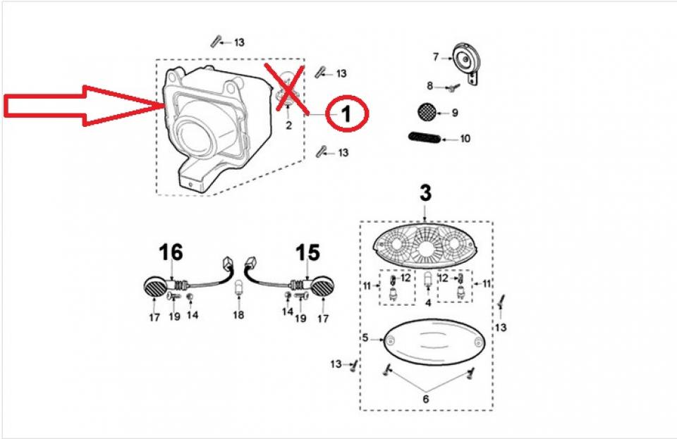 Optique avant Triom pour scooter Peugeot 50 Ludix One 10P 310173 762146 Neuf