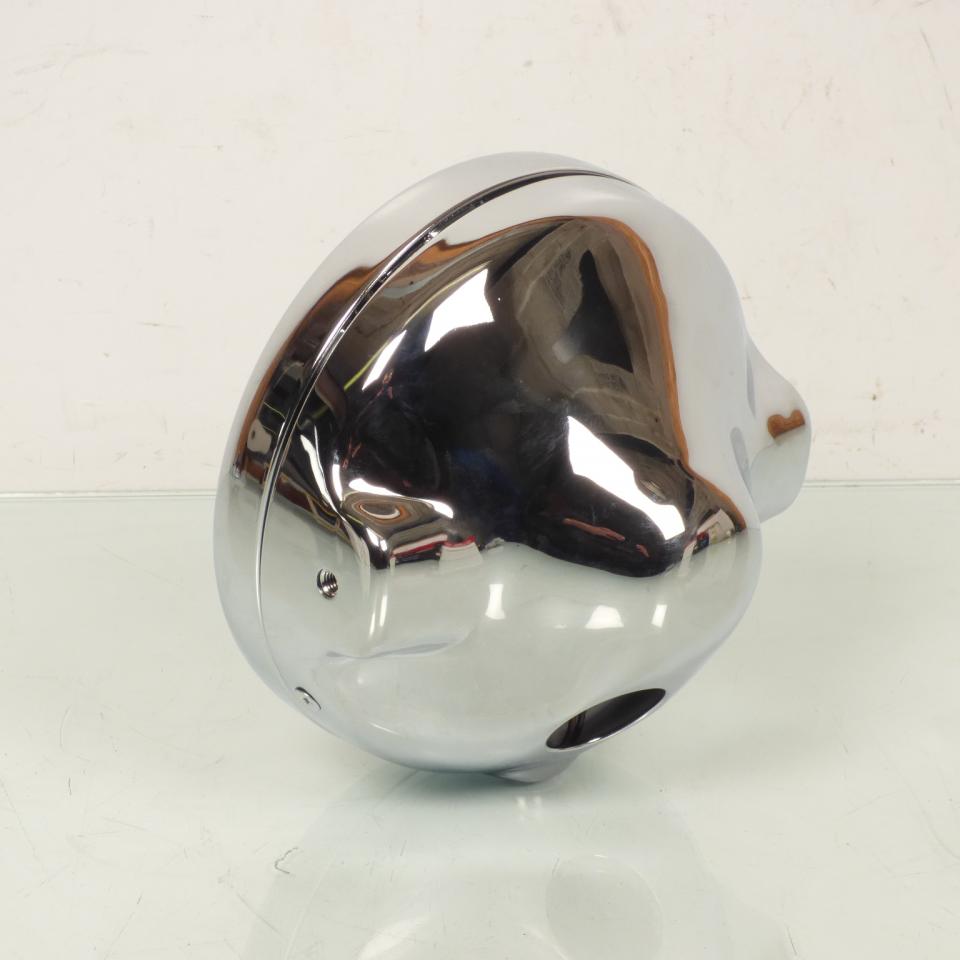 Optique phare avant rond chromé universel Ø200mm adaptable pour moto vitre lisse