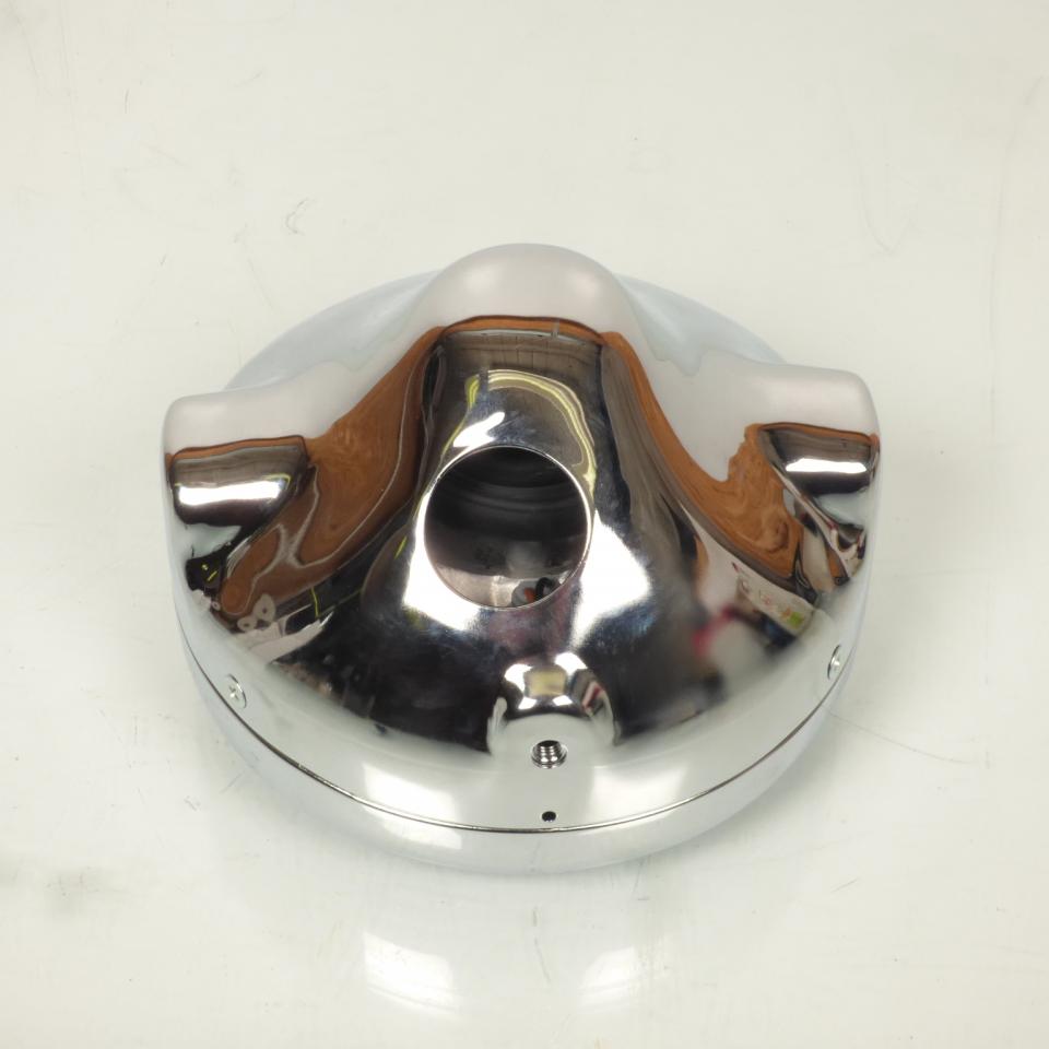 Optique phare avant rond chromé universel Ø200mm adaptable pour moto vitre lisse