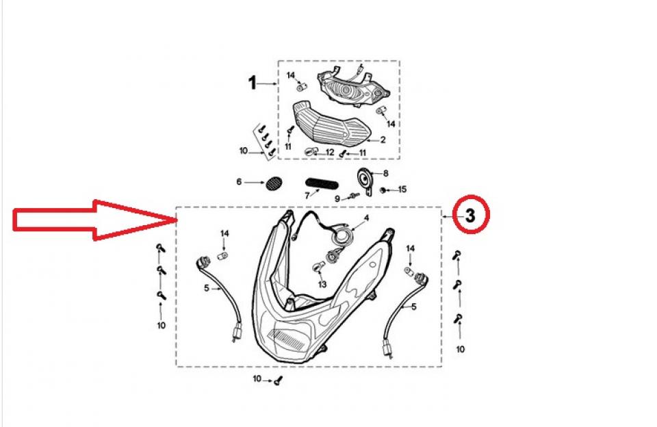 Optique avant origine pour scooter Peugeot 50 Kisbee 2T 2013 à 2020 776902 Neuf