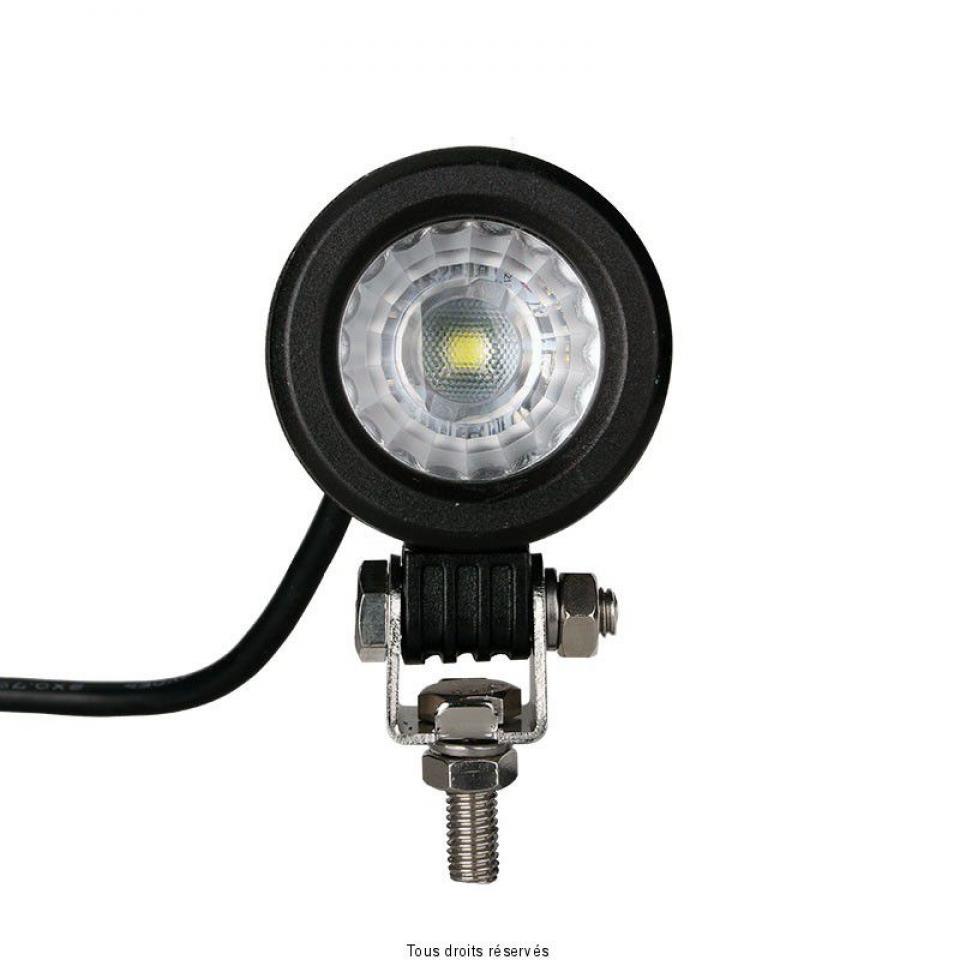 Phare additionnel projecteur rond une LED 12V 10W 900 lumens Optique pour moto