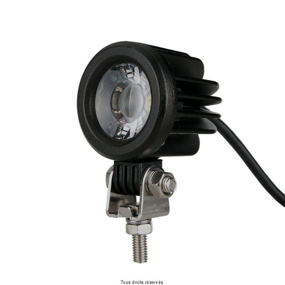Phare additionnel projecteur rond une LED 12V 10W 900 lumens Optique pour moto
