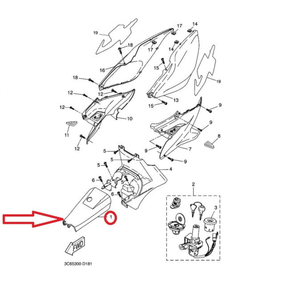 Trappe origine pour Scooter MBK 50 Nitro 1997 à 2006 5BR-F177E-00-00 / Marche-pied Neuf