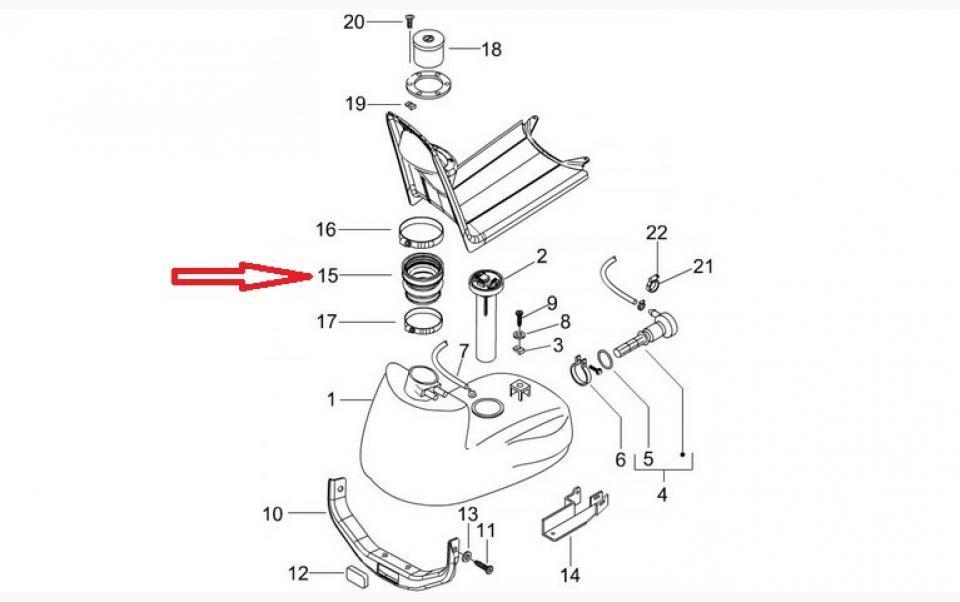 Plastique divers origine pour Scooter Piaggio 50 Nrg Power Dd 2007 à 2017 673778 / Manchon de réservoir Neuf