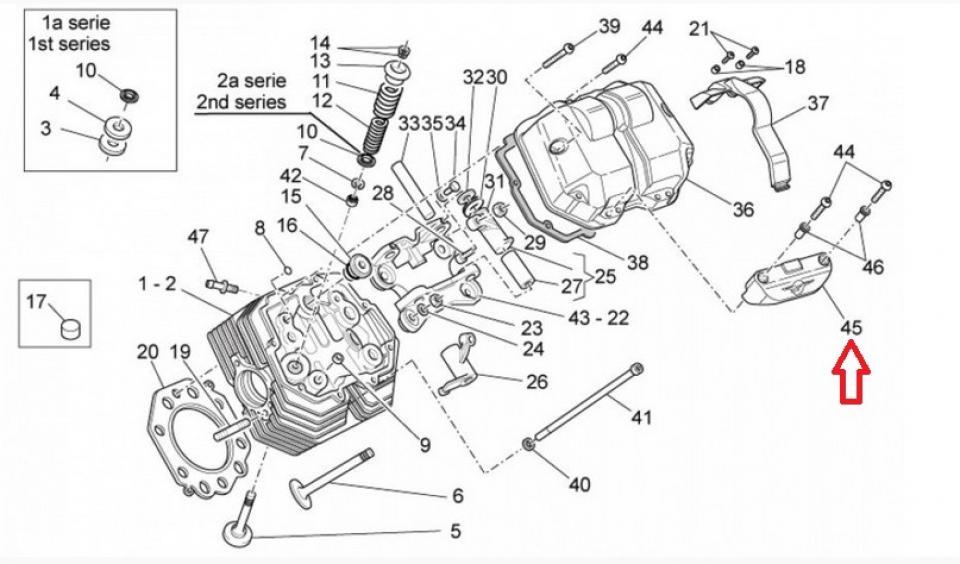 Couvercle cache bougie pour moto Moto Guzzi 1100 Griso 2005 à 2007 GU06023400