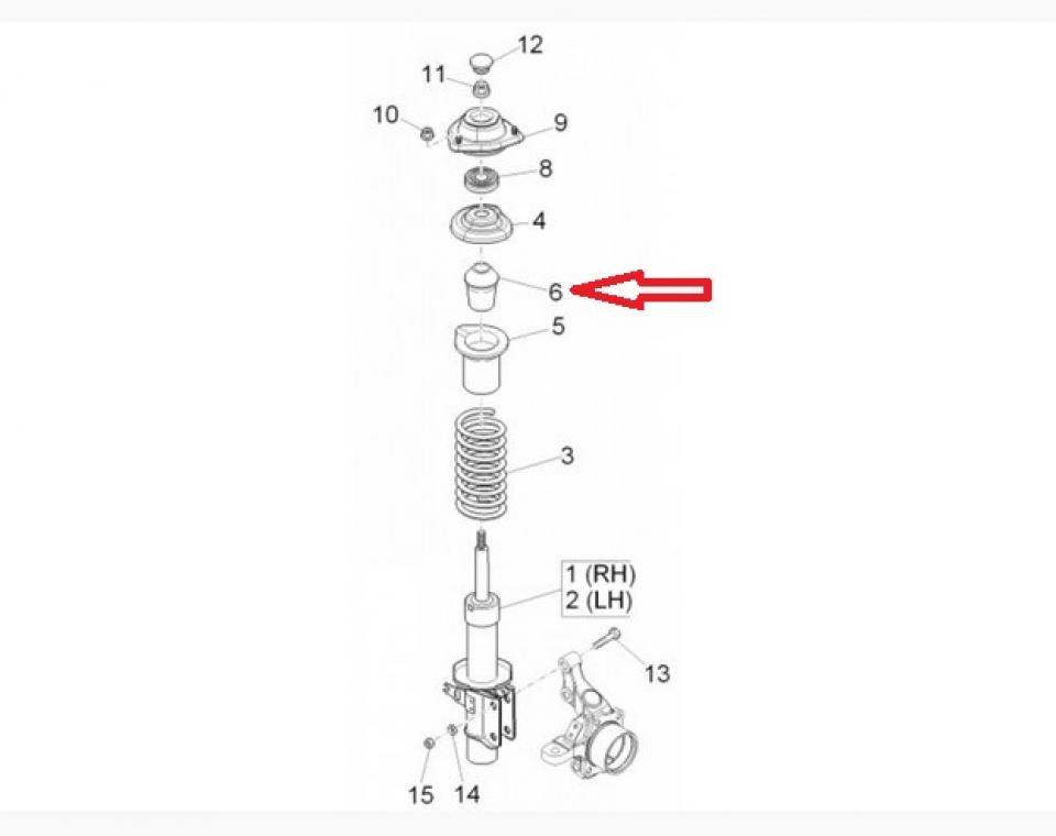 Tampon butée amortisseur AV pour auto Piaggio 1300 Porter 2002-2020 658155 Neuf