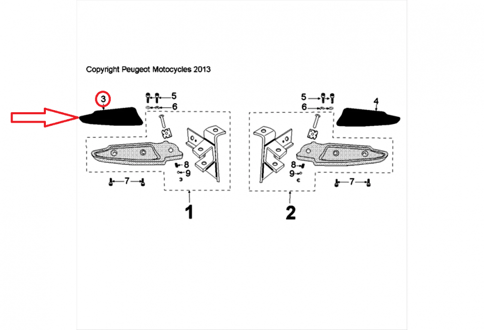 Caoutchouc de repose pied ARD pour scooter Peugeot 50 Citystar 1177966100 Neuf