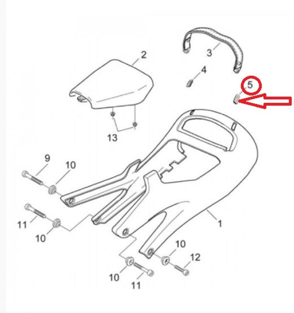 Clips gauche poignée passager  pour moto Aprilia 250 RS 1998 à 2003 AP8144140