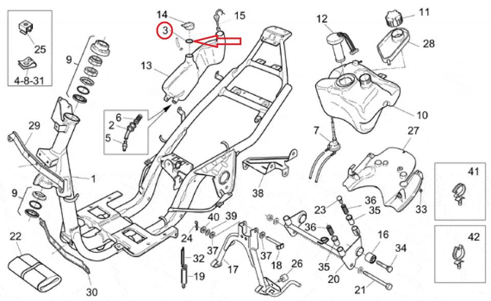 Caoutchouc Anti-débordement huile pour scooter Aprilia 50 Rally AP8220195