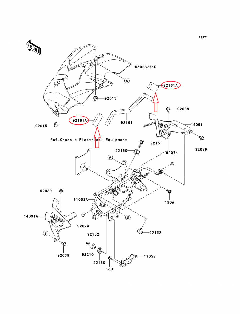 Mousse anti-vibration origine pour moto Kawasaki 750 Z750 92161-0122 Neuf