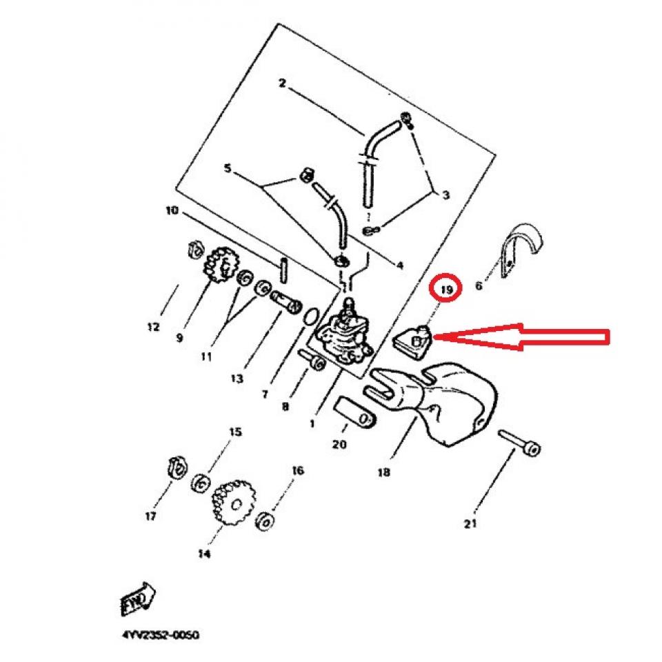 Plastique divers origine pour Moto Yamaha 50 TZR 1998 à 1999 4YV-E31740 / Passage durite Neuf