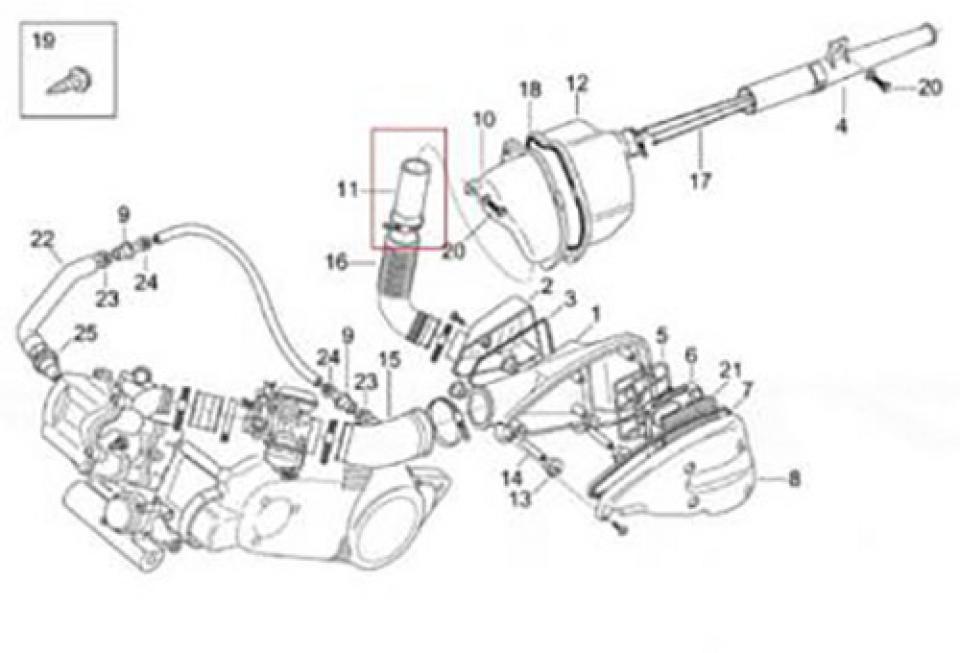 Plastique divers origine pour Scooter Aprilia 125 Leonardo ST 2001 à 2004 AP8138677 Neuf