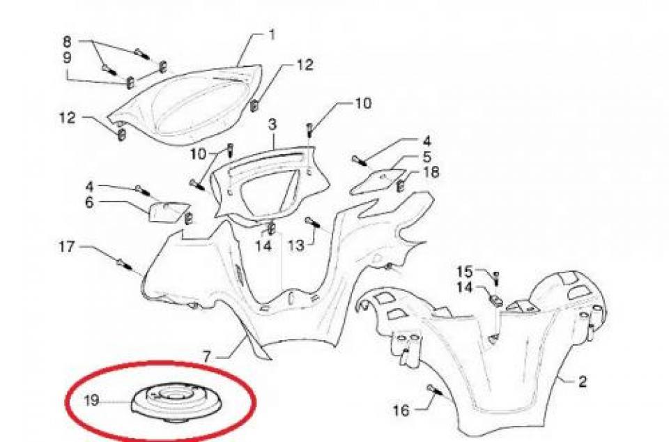 Plastique divers origine pour scooter Piaggio 125 X9 2001-2003 ZAPM213 Occasion