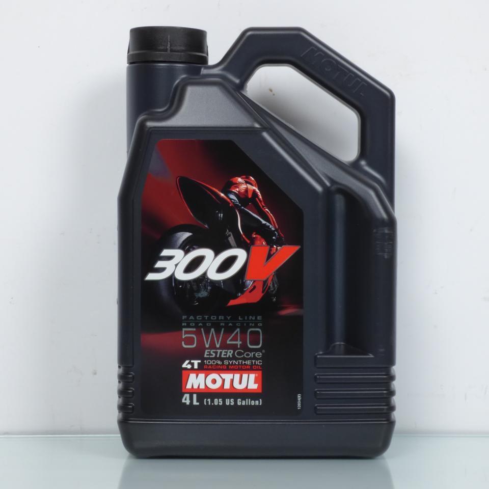 Bidon d'huile MOTUL 300V Factory Line Road Racing 5W40 100% synthèse pour moto 4L