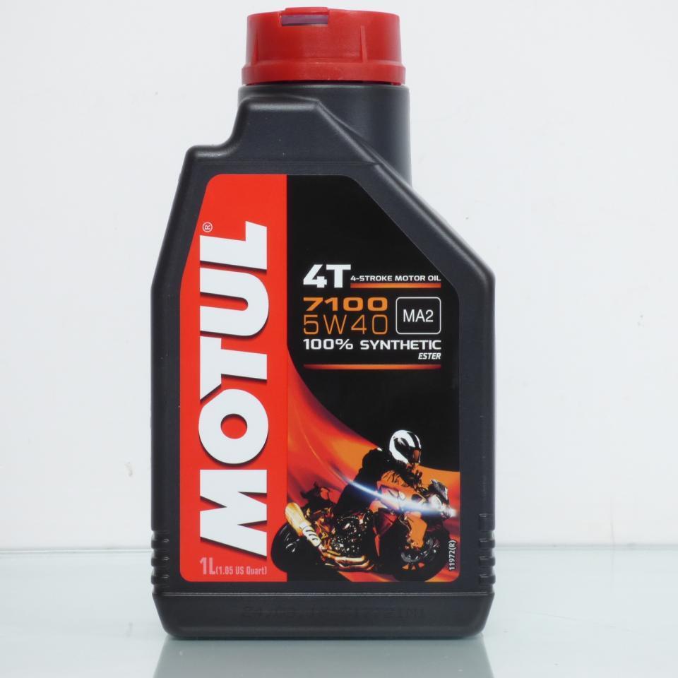 Bidon de 1L d'huile Motul 7100 5W40 MA2 100% synthèse pour moteur 4 temps moto