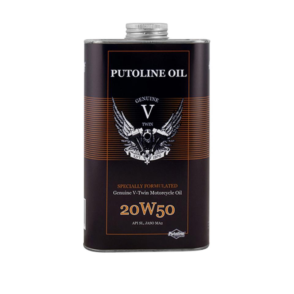 Bidon huile Putoline Genuine V-Twin Motorcycle Oil 20W-50 100% synthèse pour moto