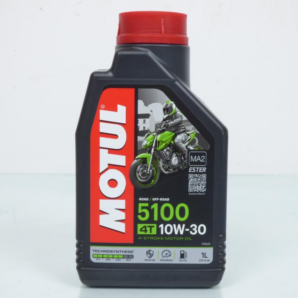 Bidon de 1L d'huile Motul 10W-30 5100 technosynthèse Neuf pour moto scooter