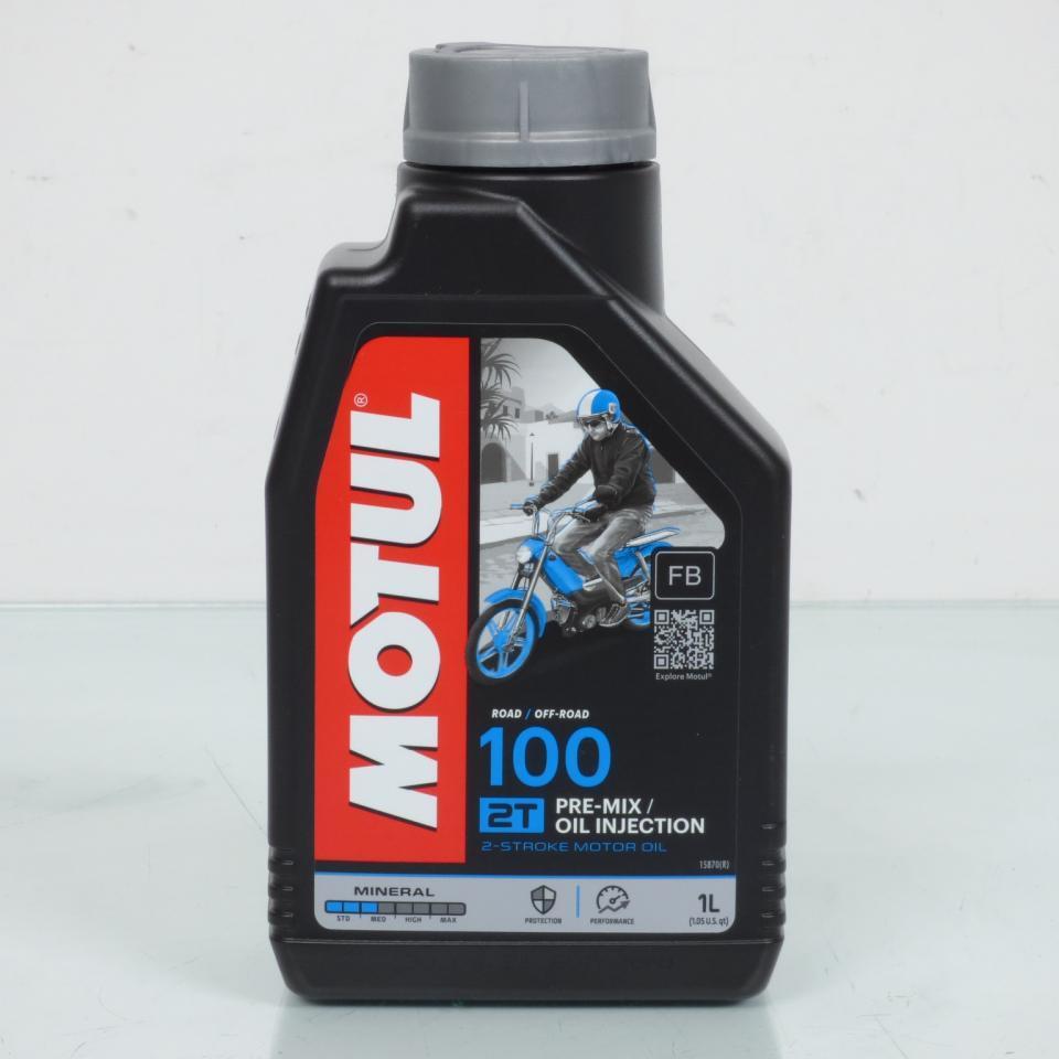 Bidon 1L huile mélange 2 temps Motul minéral 100 pour mobylette moto cyclomoteur