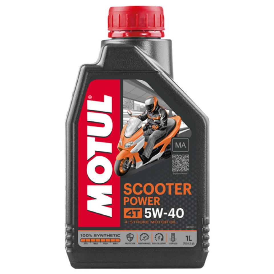 Bidon huile lubrifiant Motul Scooter Power 4T 5W40 1L pour scooter JASO MA Neuf