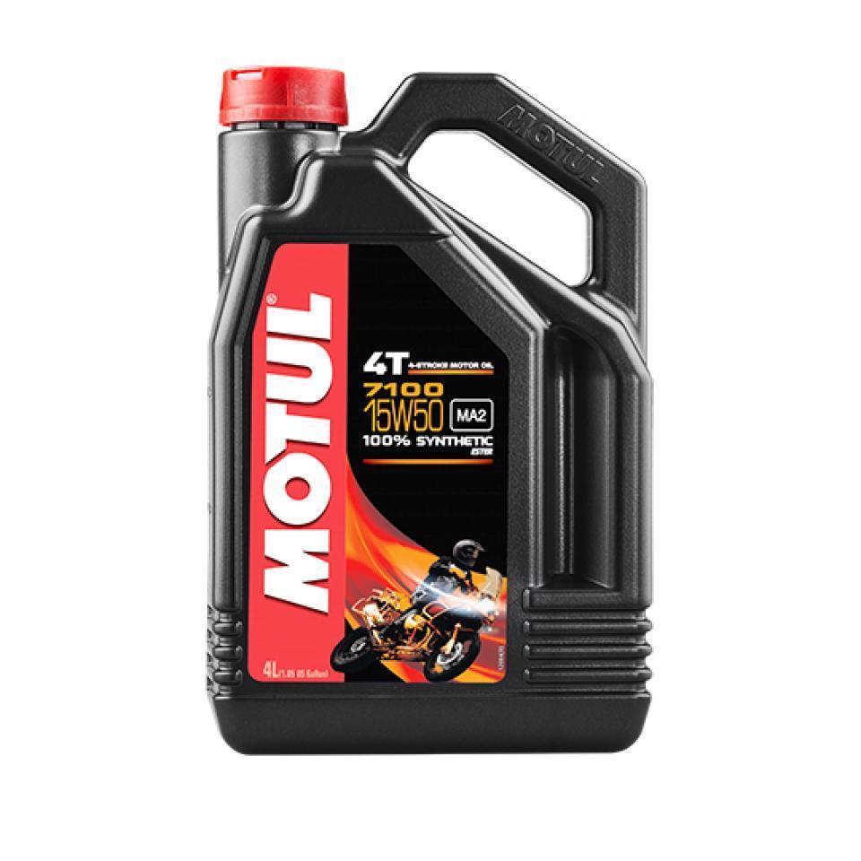 Bidon d'huile Motul 15W-50 7100 MA2 100% synthèse pour moto 4T 4L Neuf