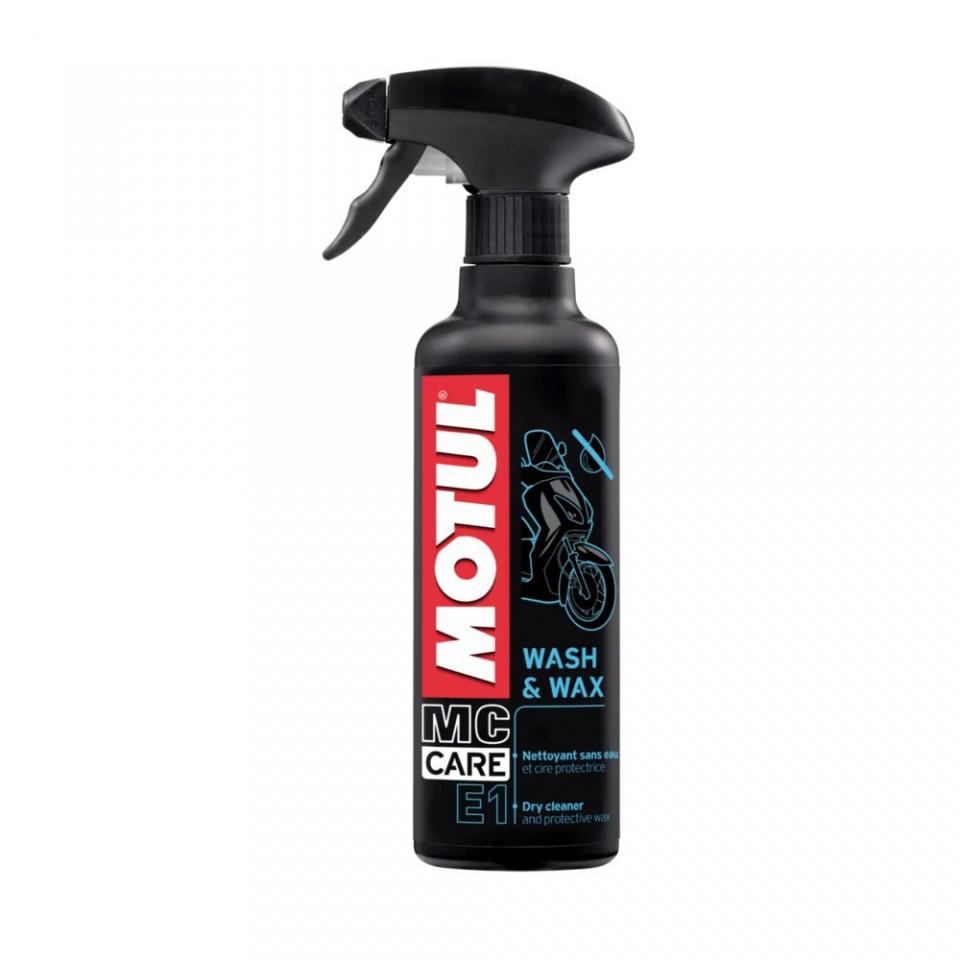 Spray nettoyage à sec sans eau Motul E1 Wash & Wax 400mL pour moto scooter Neuf