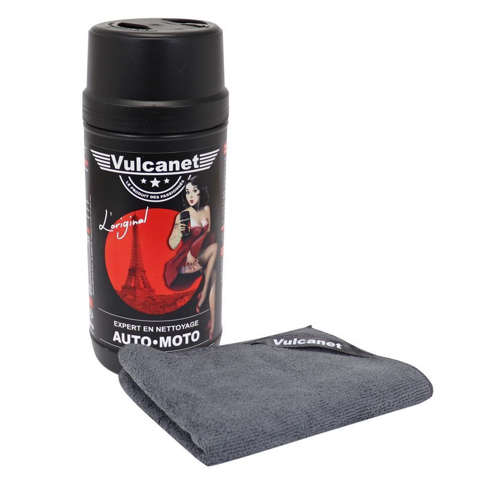 Pot de 80 lingettes nettoyantes multifonctions Vulcanet pour moto auto scooter