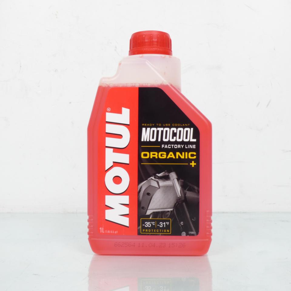 Liquide refroidissement rouge pour moto Motul Motocool Factory line Organic + 1L