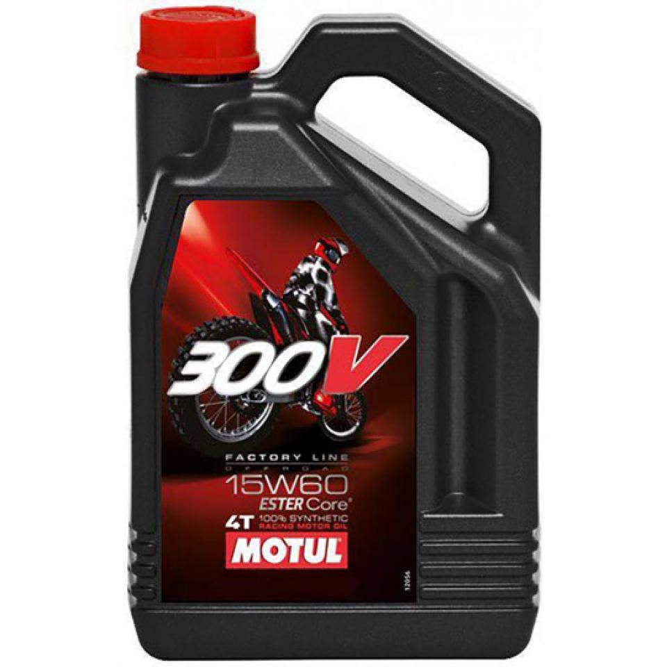 Bidon d'huile Motul 300V Racing Off Road 15W60 4T 100% Synthèse 4L pour moto TT