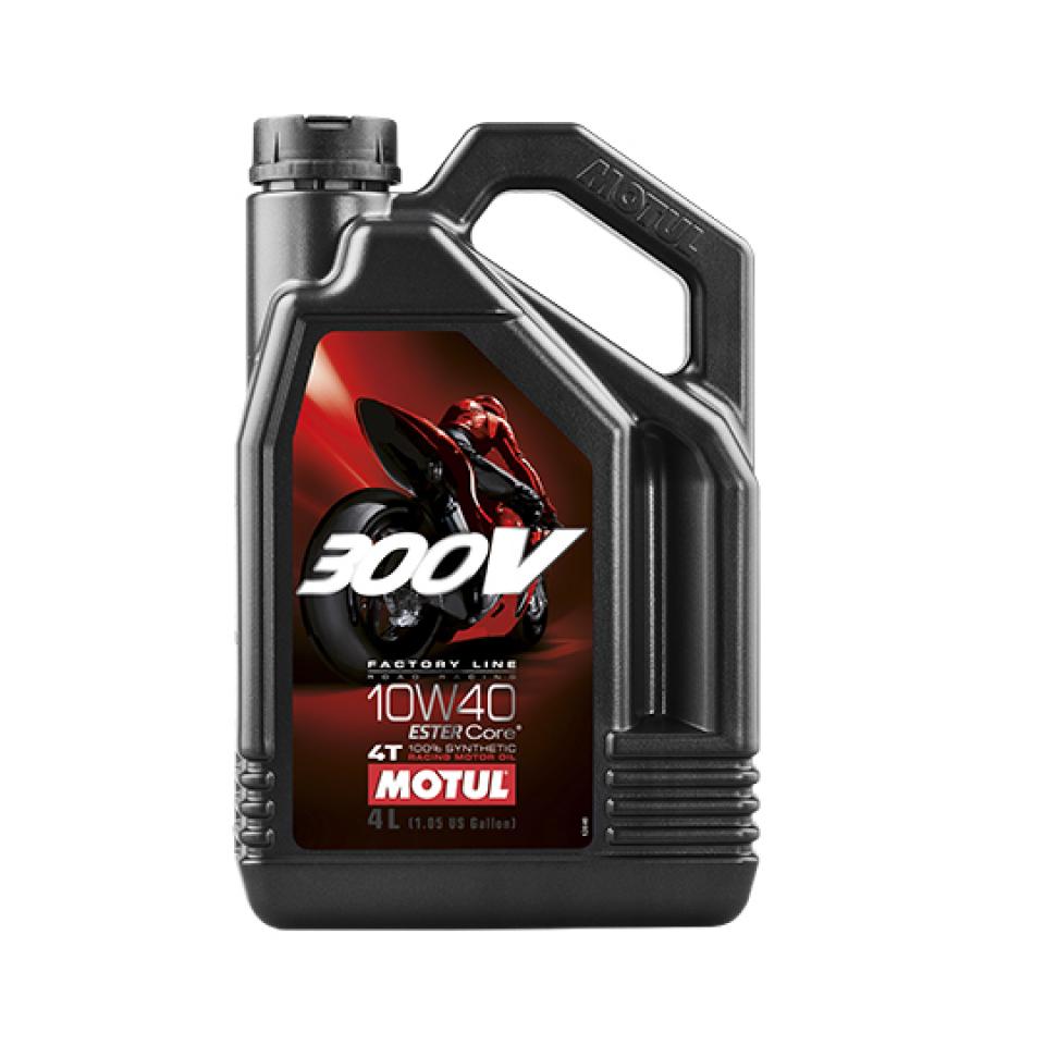 Huile Motul 10W40 100% synthétique 300V Factory Line pour moteur 4 Temps en 4L Neuf